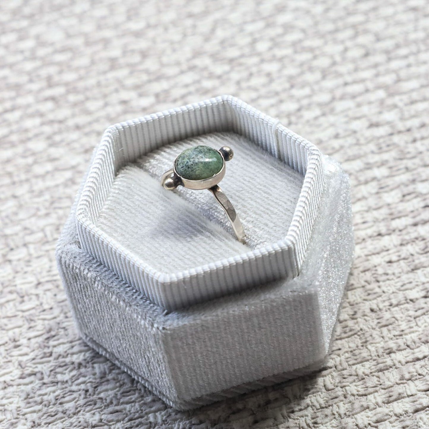 MOSS AGATE RING (SIZE P)