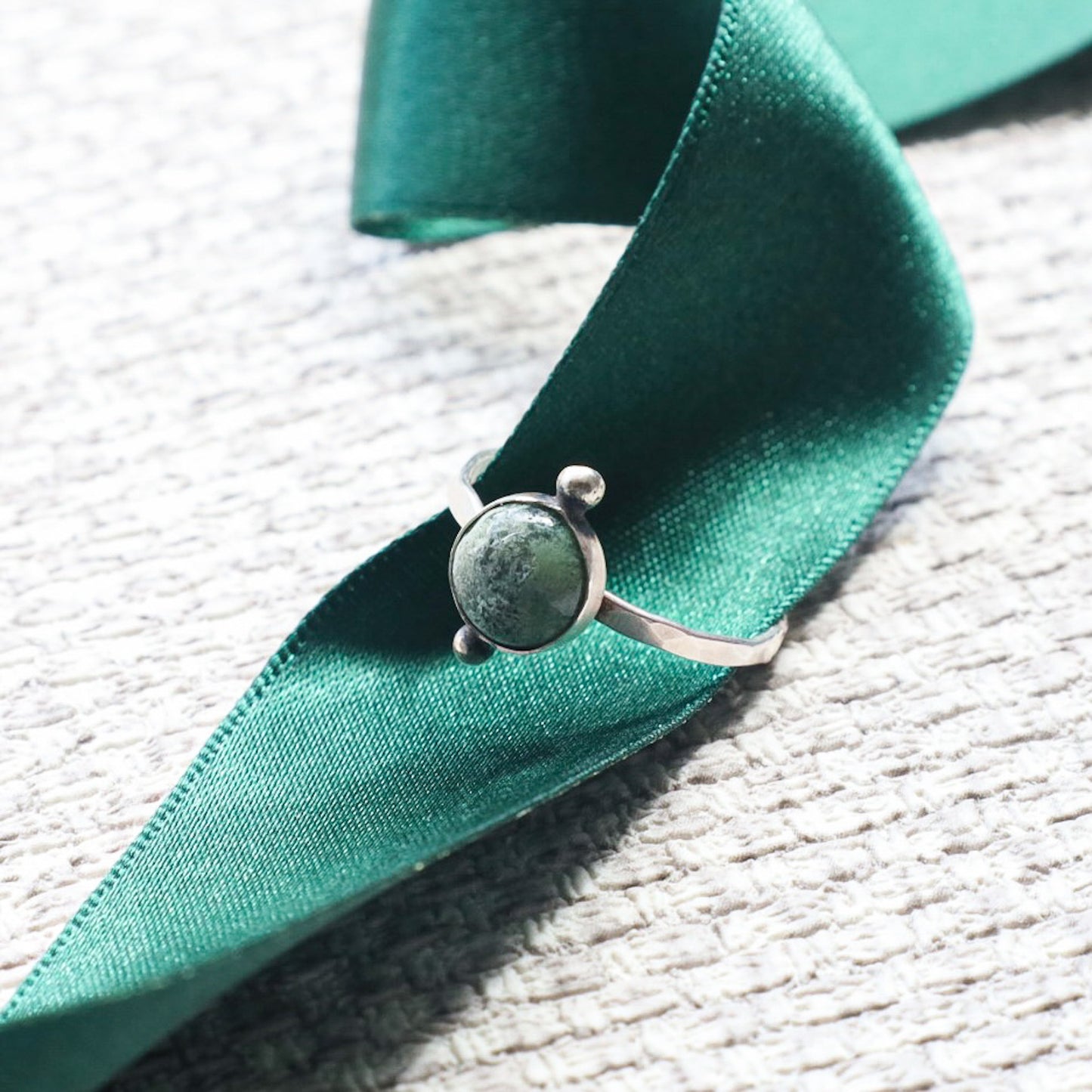 MOSS AGATE RING (SIZE P)