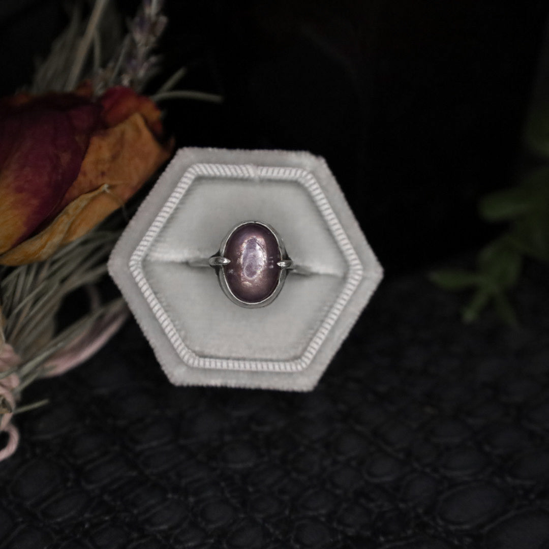 GEM LEPIDOLITE RING (SIZE U 1/2)