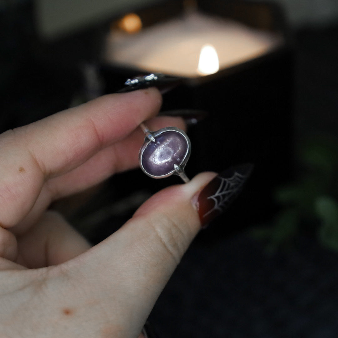 GEM LEPIDOLITE RING (SIZE U 1/2)