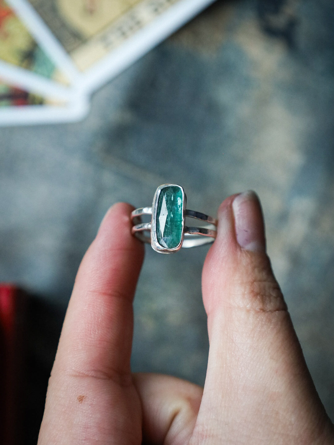 MINT KYANITE RING (RTS- SIZE R)