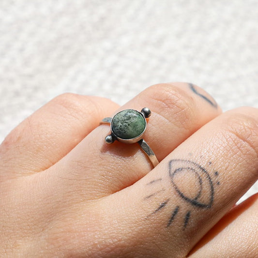 MOSS AGATE RING (SIZE P)