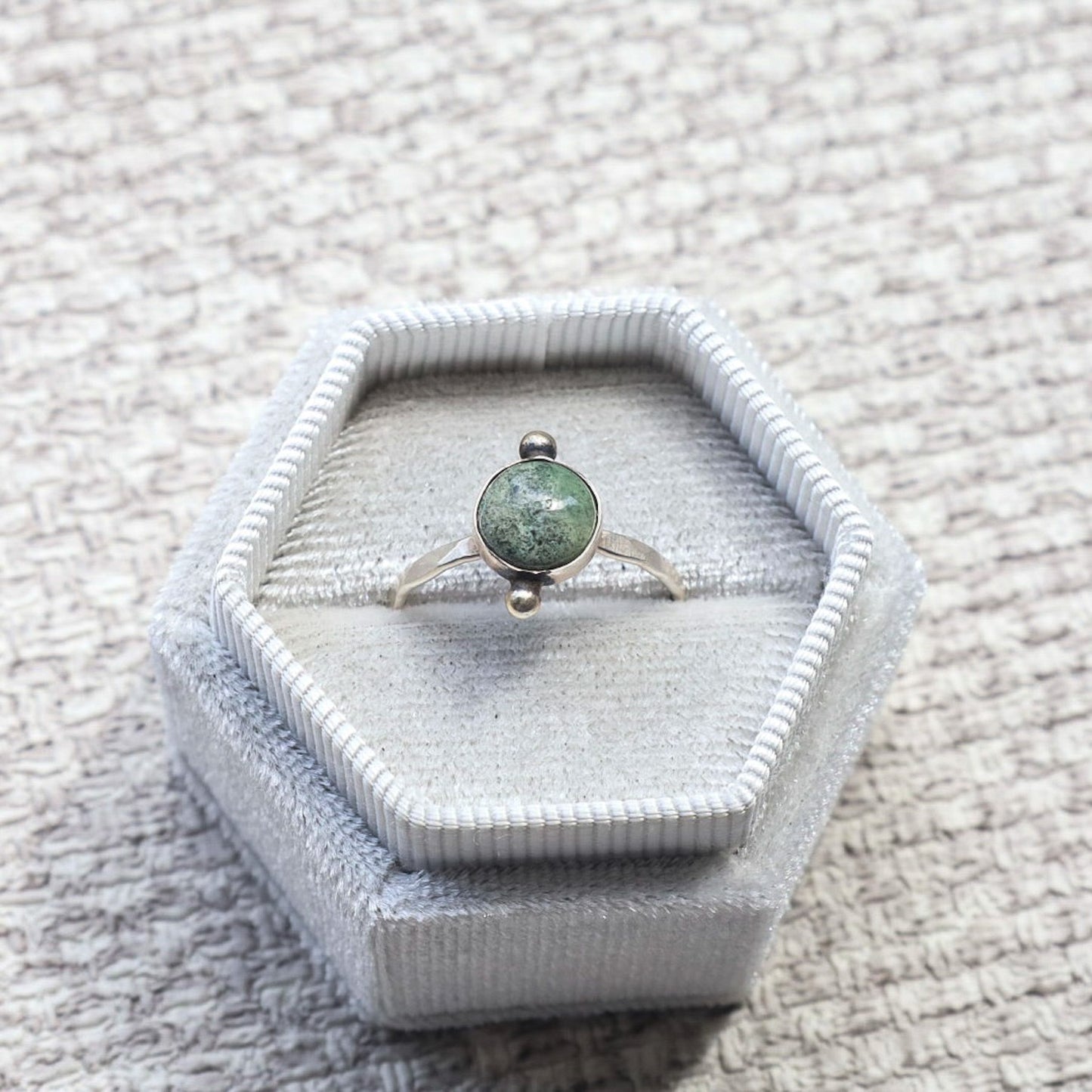 MOSS AGATE RING (SIZE P)