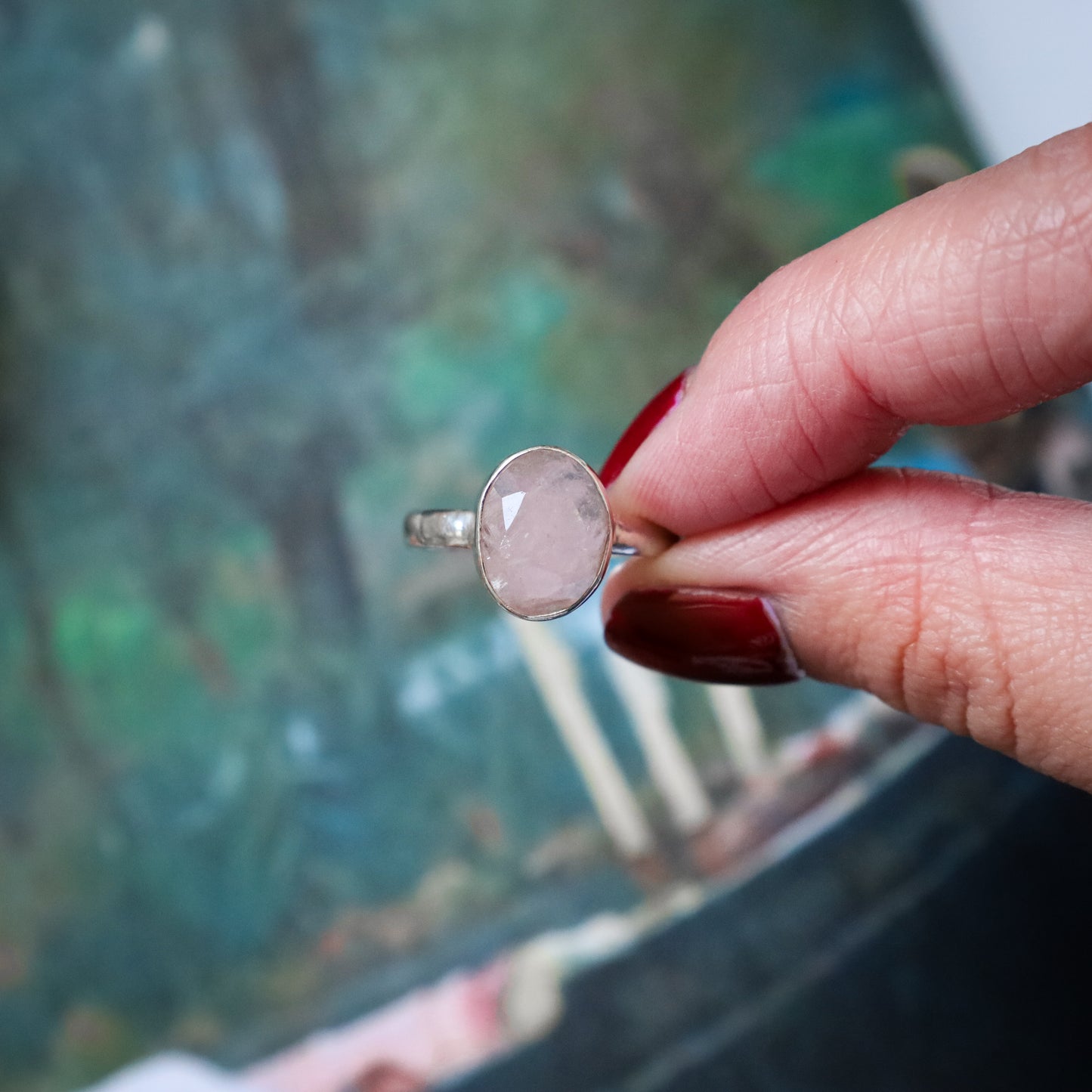 ROSE QUARTZ RING (R 1/2)