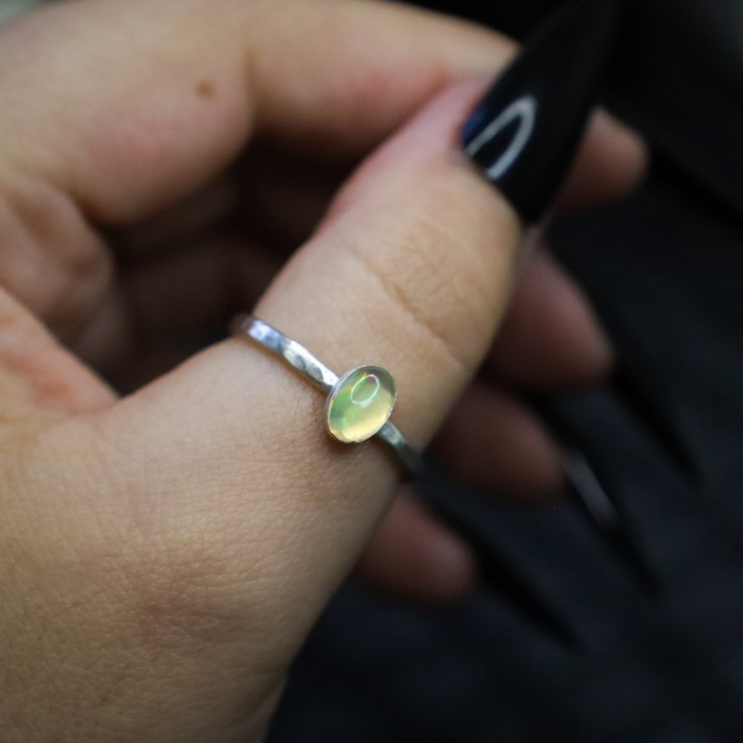 ETHIOPIAN OPAL RING (RTS - SIZE R 1/2)